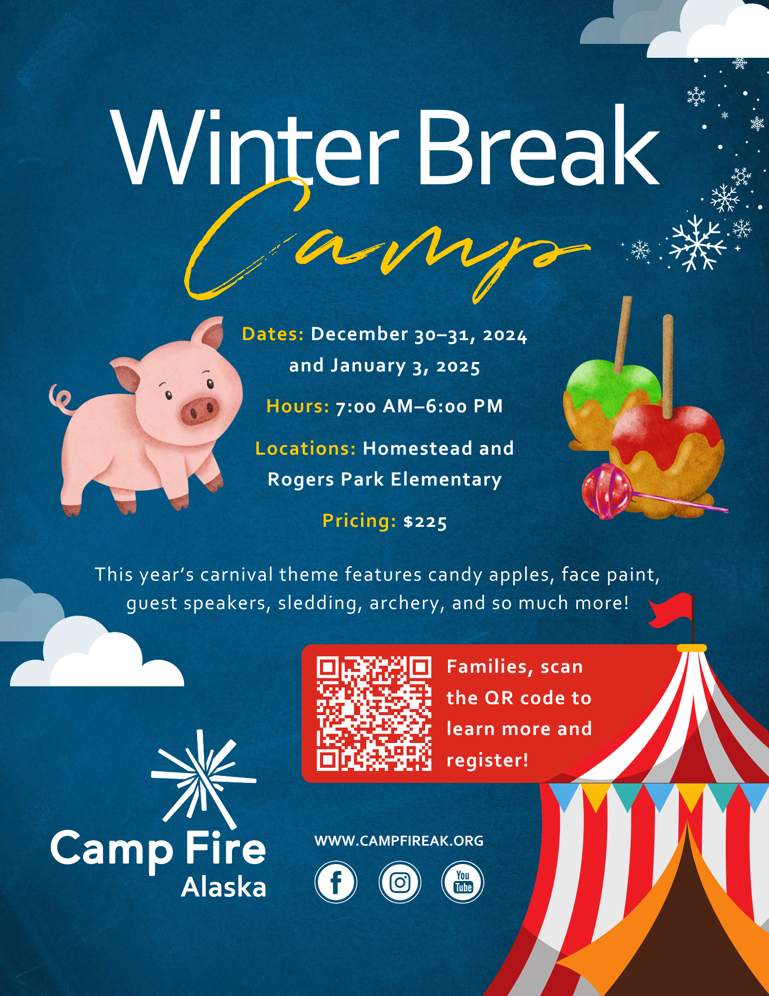 2024-25 Winter Break Camp Flyer | Homestead + Rogers Park