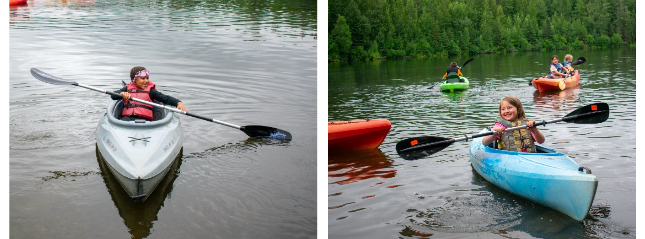 Camp Fire - Storytelling blog image_ two girls kayaking on water